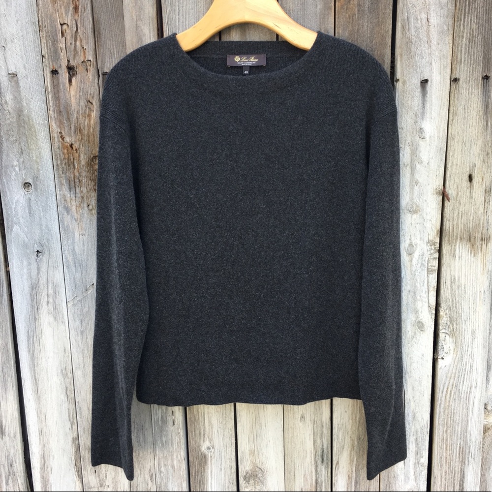 Loro Piana Baby Cashmere Crewneck Sweater Grey 48
